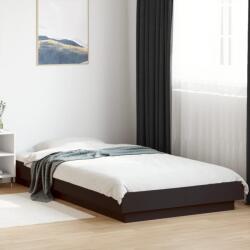 vidaXL fekete szerelt fa ágykeret LED-világítással 90 x 200 cm (3281120)