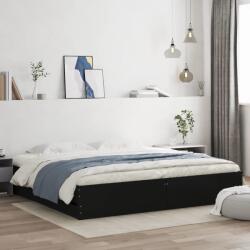 vidaXL fekete szerelt fa ágykeret 200 x 200 cm (3207246)
