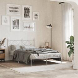 vidaXL fehér fém ágykeret fejtámlával 120 x 200 cm (376549)