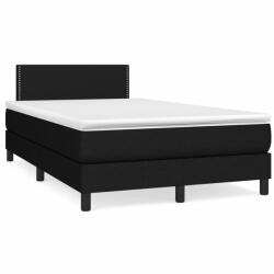 vidaXL fekete szövet rugós és LED-es ágy matraccal 120x190 cm (3270034)