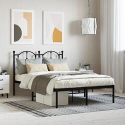 vidaXL fekete fém ágykeret fejtámlával 120 x 200 cm (353437)