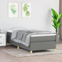 vidaXL sötétszürke szövet rugós ágy matraccal 100 x 200 cm (3144499)
