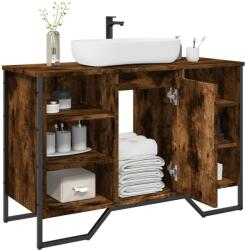 vidaXL füstös tölgy szerelt fa fürdőszobai mosdószekrény 91x35x60 cm (848666)