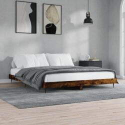vidaXL füstös tölgy színű szerelt fa ágykeret matrac nélkül 200x200 cm (832218)