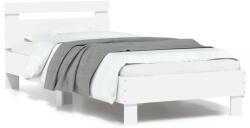vidaXL fehér ágykeret fejtámlával és LED-világítással 90 x 200 cm (838715)
