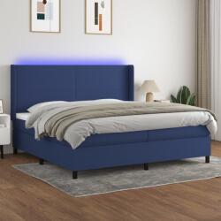 vidaXL kék szövet rugós és LED-es ágy matraccal 200 x 200 cm (3138187)