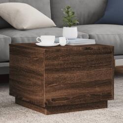 vidaXL barna tölgyszínű dohányzóasztal LED-lámpákkal 50 x 50 x 40 cm (839874)