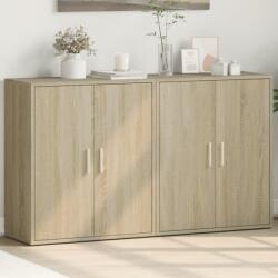 vidaXL 2 db sonoma tölgy színű szerelt fa tálalószekrény 60x31x70 cm (3276541)