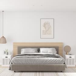 vidaXL 2 db magasfényű fehér éjjeliszekrény 43x36x50 cm (816349)