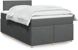 vidaXL sötétszürke szövet rugós ágy matraccal 120 x 190 cm (3288913) - vidaxl