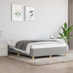 vidaXL világosszürke szövet ágykeret matrac nélkül 140 x 190 cm (347157)