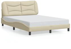 vidaXL krémszínű szövet ágykeret matrac nélkül 140 x 200 cm (3207777)