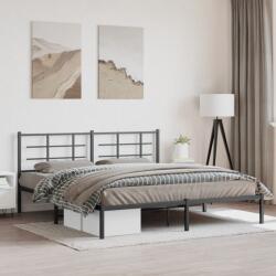 vidaXL fekete fém ágykeret fejtámlával 183 x 213 cm (355566)
