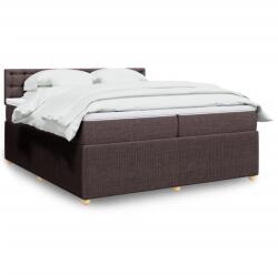 vidaXL sötétbarna szövet rugós ágy matraccal 200 x 200 cm (3287580)