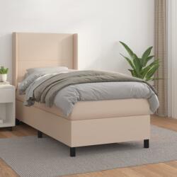vidaXL cappuccino színű műbőr rugós ágy matraccal 90 x 190 cm (3132356)