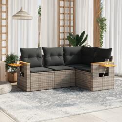 vidaXL 4 részes szürke polyrattan kerti ülőgarnitúra párnákkal (3226774) - vidaxl