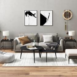 vidaXL 2 db fekete szerelt fa kisasztal 40 x 40 x 35 cm (819403)
