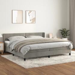 vidaXL világosszürke bársony rugós ágy matraccal 200x200 cm (3130919)
