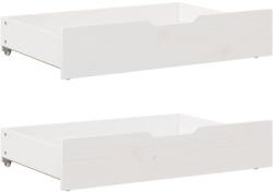 vidaXL 2 db fehér tömör fenyőfa ágy alatti fiók 80 x 55 x 17 cm (850930)