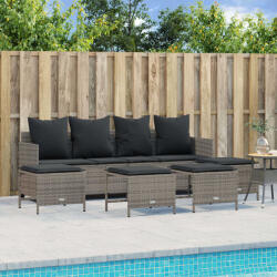 vidaXL 5 részes szürke polyrattan kerti ülőgarnitúra párnákkal (3261559)