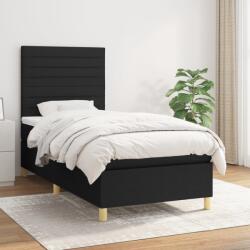 vidaXL fekete szövet rugós ágy matraccal 90x190 cm (3142379)