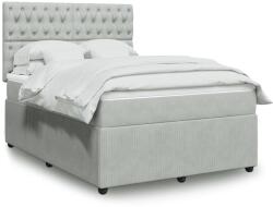 vidaXL világosszürke bársony rugós ágy matraccal 140x190 cm (3294640)