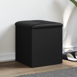 vidaXL fekete szerelt fa tárolópad 42 x 42 x 45 cm (835034) - vidaxl