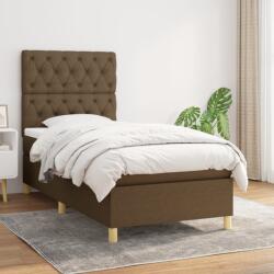 vidaXL sötétbarna szövet rugós ágy matraccal 80 x 200 cm (3142532)