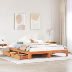 vidaXL viaszbarna tömör fenyőfa ágy matrac nélkül 180 x 200 cm (3308992)