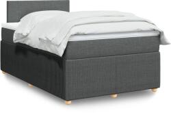 vidaXL sötétszürke szövet rugós ágy matraccal 120 x 200 cm (3287417)