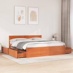 vidaXL viaszbarna tömör fenyőfa ágy matrac nélkül 180 x 200 cm (3282341)