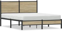 vidaXL sonoma tölgy színű fém ágykeret matrac nélkül 140 x 200 cm (4007869) - vidaxl