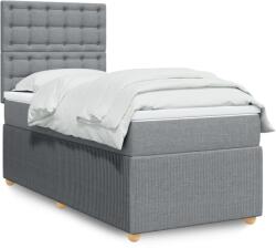 vidaXL világosszürke szövet rugós ágy matraccal 80 x 200 cm (3294197)