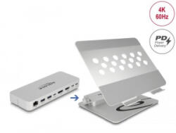Delock laptop állvány beépített dokkoló állomással (18442) (18442)