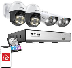 IP Camera ZOSI 2 pcs C296 WiFi 5MP & 2 pcs C182 WiFi 8MP + NVR 8ch + 2TB HDD (C296*2+C182*2+NVR+2T)