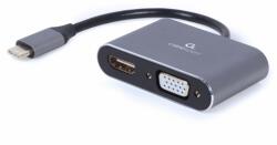 Gembird A-USB3C-HDMIVGA-01 USB Type-C To HDMI + VGA Display Adapter - Asztroszürke (A-USB3C-HDMIVGA-01)