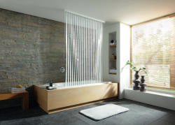 Kleine Wolke Duschrollo jaluzele de duș fără casete 240x128 cm transparent-alb 3321100747 (3321100747) Perdea de dus