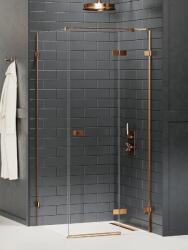 NEW TRENDY Avexa Copper Brushed cabină de duș 100x100 cm pătrat cupru periat/sticlă transparentă EXK-3590 (EXK3590)