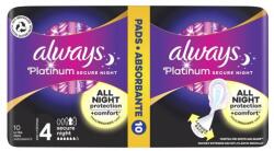 Always Platinum Secure Night absorbante sanitare de noapte cu aripioare și parfum delicat 10 buc pentru femei