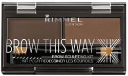 Rimmel London Brow This Way paleta pentru sprancene 2.4 g nuanţă 003 Dark Brown