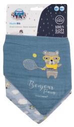 Canpol babies Bonjour Paris Muslin Bib Blue bavetă din muselină 2 buc