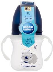 Canpol babies Sleepy Koala Easy Start Anti-Colic Bottle Blue 0m+ biberon anticolic cu mânere luminoase 120 ml