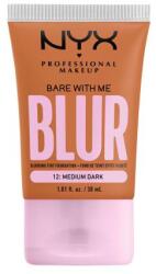 NYX Professional Makeup Bare With Me Blur Tint Foundation fond de ten mat cu acoperire medie 30 ml nuanţă 12 Medium Dark