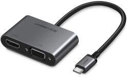 UGREEN CM162 50505 USB-C - HDMI / VGA / USB-A 3.0 / USB-C PD adapter - szürke
