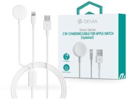 DEVIA mágneses töltőkábel Apple Watch órához + USB-A - Lightning kábel - Devia Smart Series 2in1 Charging Cable for Apple Watch - fehér - coolmobile