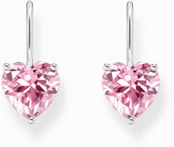 Thomas Sabo H2288-051-9 Silver dangle earring w. pink zirconia heart , női