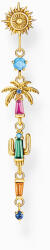Thomas Sabo H2286-488-7 Gold-plated single earrings palm cactus w. coloured stones , női
