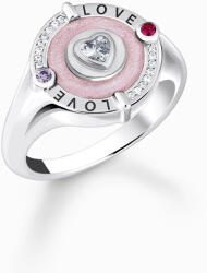 Thomas Sabo TR2447-390-9-54 Silver signet ring w. heart and stones , női