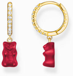 Thomas Sabo CR726-414-10 Gold single hoop earrings w. red Goldbears , női