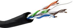Goobay U/UTP CAT6 Kültéri installációs Kábel - 100 m, Fekete
